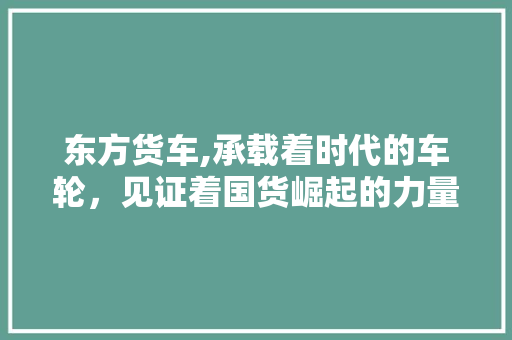 东方货车,承载着时代的车轮，见证着国货崛起的力量