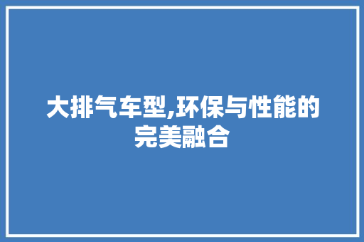 大排气车型,环保与性能的完美融合