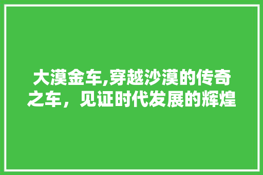 大漠金车,穿越沙漠的传奇之车，见证时代发展的辉煌历程