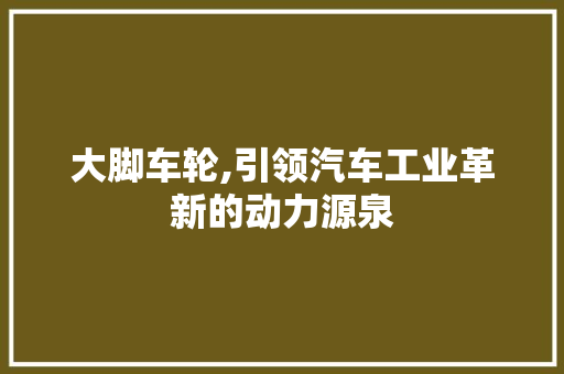 大脚车轮,引领汽车工业革新的动力源泉