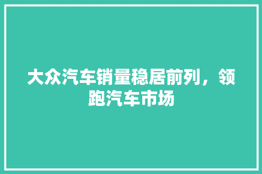 大众汽车销量稳居前列，领跑汽车市场
