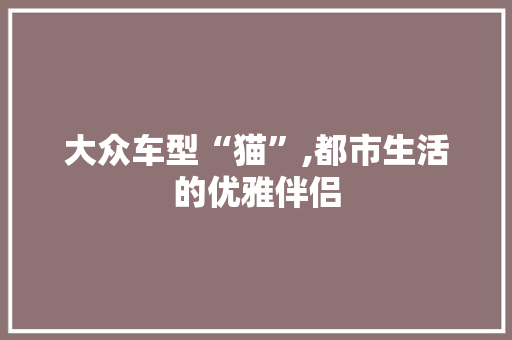 大众车型“猫”,都市生活的优雅伴侣
