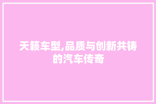天籁车型,品质与创新共铸的汽车传奇