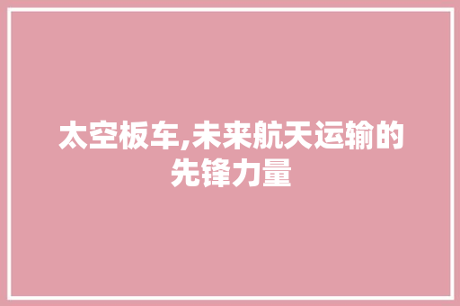 太空板车,未来航天运输的先锋力量