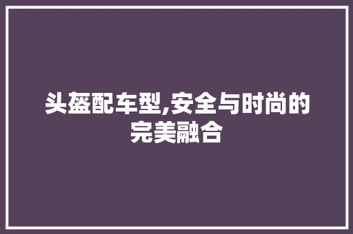 头盔配车型,安全与时尚的完美融合