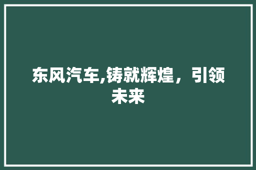 东风汽车,铸就辉煌，引领未来