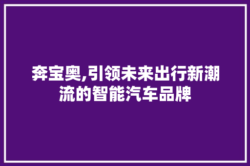 奔宝奥,引领未来出行新潮流的智能汽车品牌