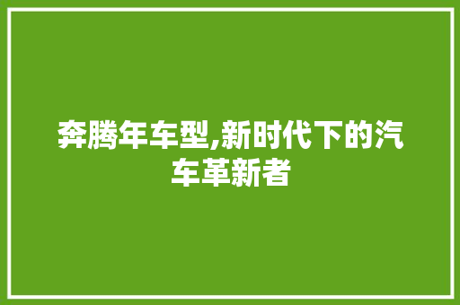 奔腾年车型,新时代下的汽车革新者