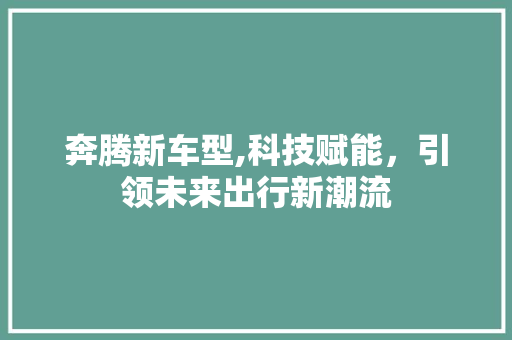 奔腾新车型,科技赋能，引领未来出行新潮流 蓄电池配件