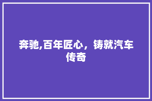 奔驰,百年匠心，铸就汽车传奇