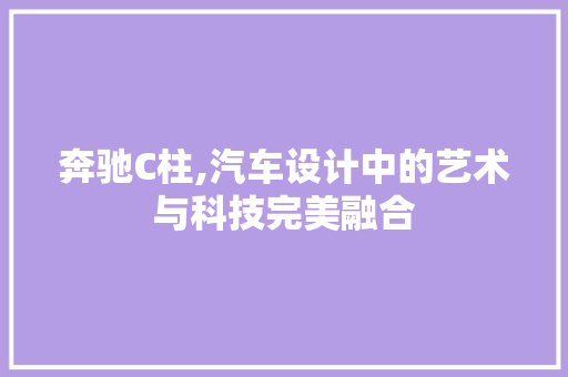 奔驰C柱,汽车设计中的艺术与科技完美融合