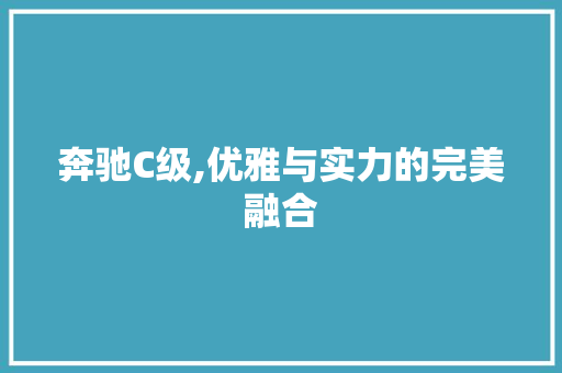 奔驰C级,优雅与实力的完美融合