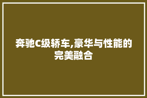 奔驰C级轿车,豪华与性能的完美融合