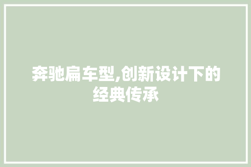 奔驰扁车型,创新设计下的经典传承
