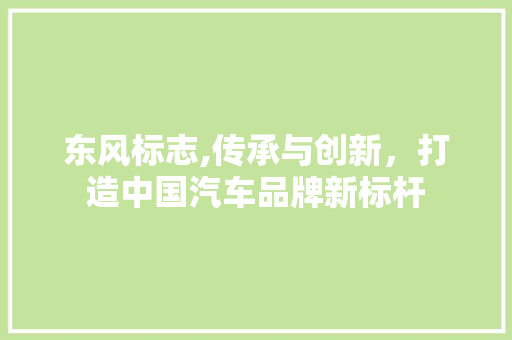 东风标志,传承与创新，打造中国汽车品牌新标杆