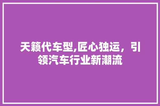 天籁代车型,匠心独运，引领汽车行业新潮流 车灯配件