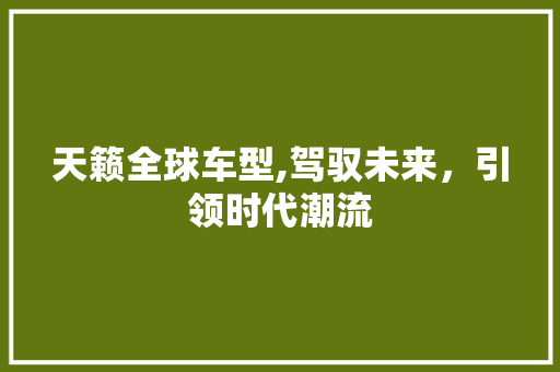 天籁全球车型,驾驭未来，引领时代潮流