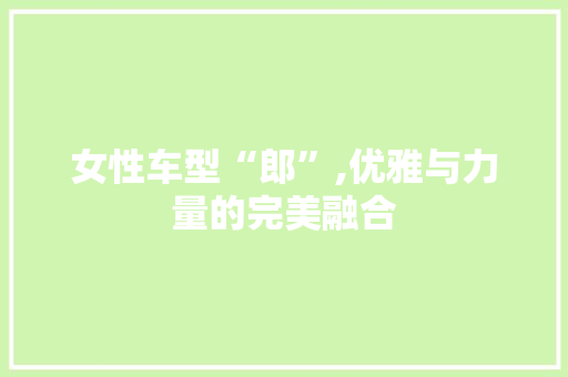 女性车型“郎”,优雅与力量的完美融合