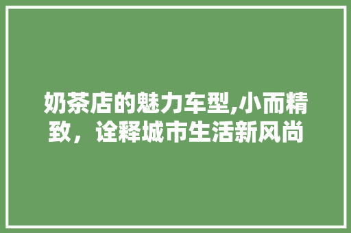 奶茶店的魅力车型,小而精致，诠释城市生活新风尚