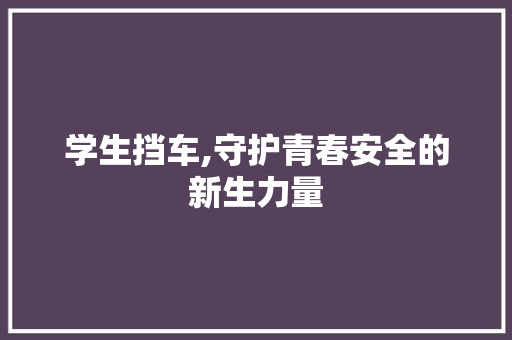 学生挡车,守护青春安全的新生力量