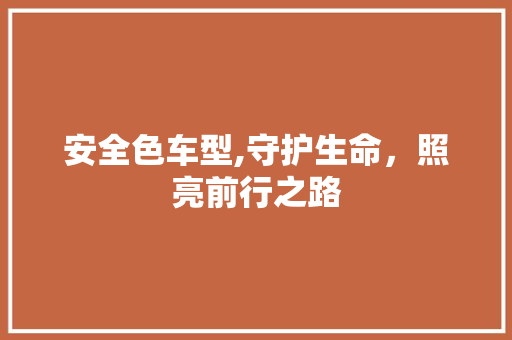 安全色车型,守护生命，照亮前行之路