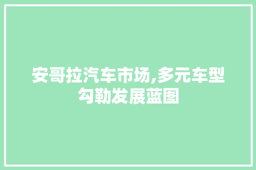 安哥拉汽车市场,多元车型勾勒发展蓝图