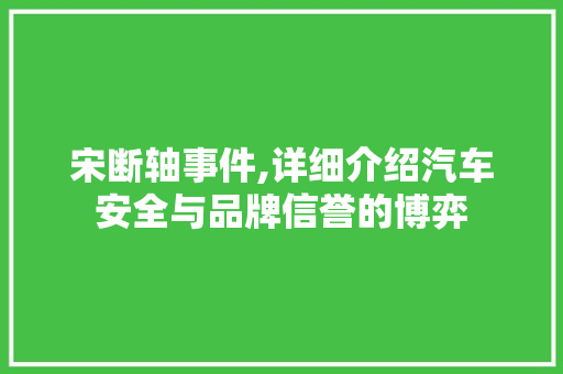 宋断轴事件,详细介绍汽车安全与品牌信誉的博弈