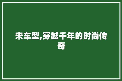 宋车型,穿越千年的时尚传奇