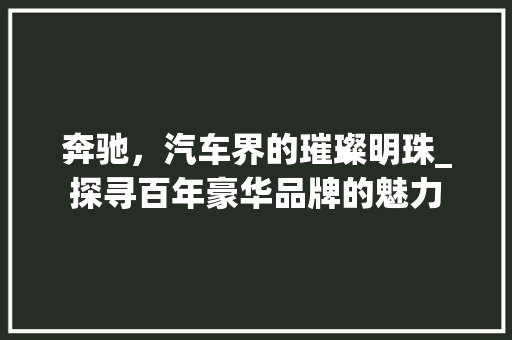 奔驰，汽车界的璀璨明珠_探寻百年豪华品牌的魅力