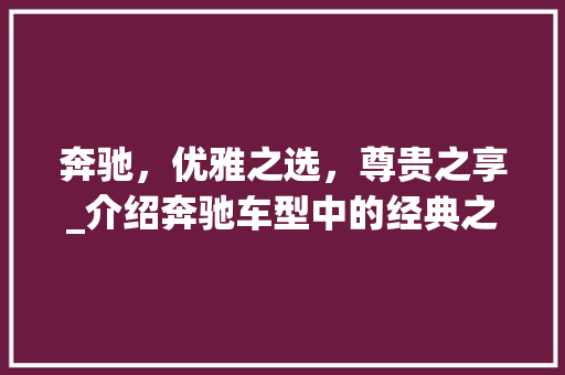 奔驰，优雅之选，尊贵之享_介绍奔驰车型中的经典之作