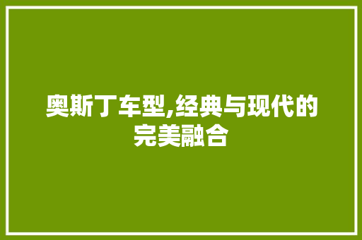 奥斯丁车型,经典与现代的完美融合