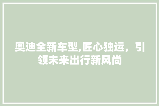 奥迪全新车型,匠心独运，引领未来出行新风尚