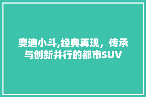 奥迪小斗,经典再现，传承与创新并行的都市SUV