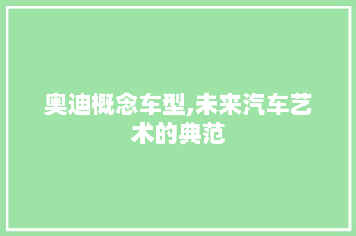 奥迪概念车型,未来汽车艺术的典范