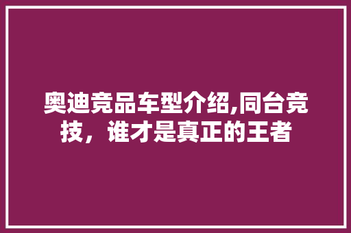 奥迪竞品车型介绍,同台竞技，谁才是真正的王者