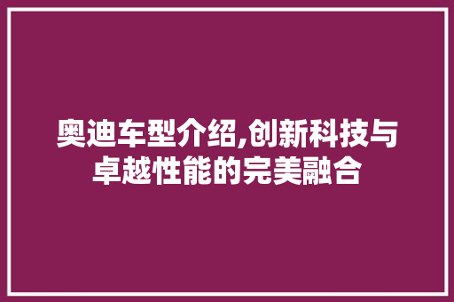 奥迪车型介绍,创新科技与卓越性能的完美融合