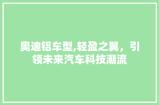奥迪铝车型,轻盈之翼，引领未来汽车科技潮流