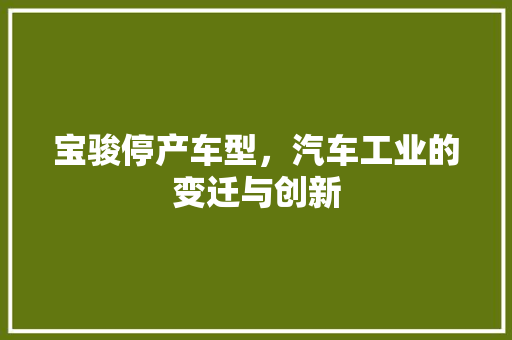 宝骏停产车型，汽车工业的变迁与创新