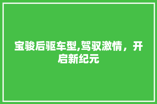 宝骏后驱车型,驾驭激情，开启新纪元