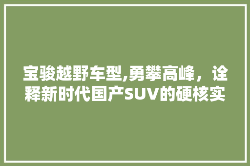 宝骏越野车型,勇攀高峰，诠释新时代国产SUV的硬核实力