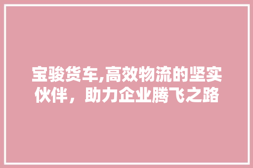 宝骏货车,高效物流的坚实伙伴，助力企业腾飞之路