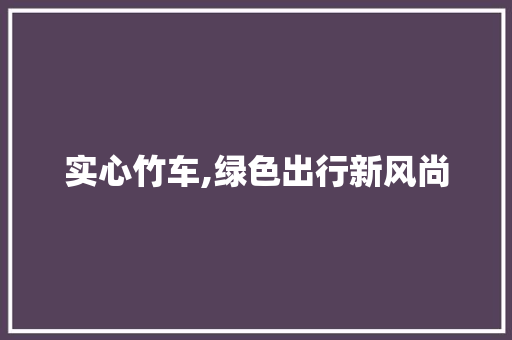 实心竹车,绿色出行新风尚