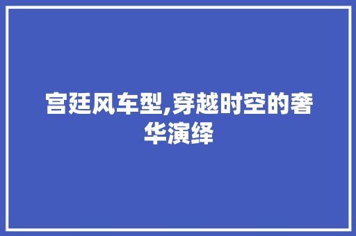 宫廷风车型,穿越时空的奢华演绎