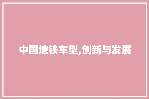 中国地铁车型,创新与发展