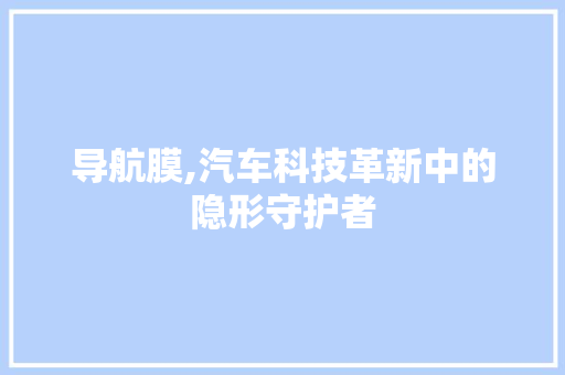 导航膜,汽车科技革新中的隐形守护者