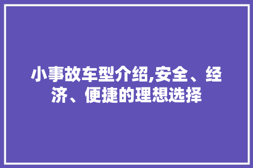 小事故车型介绍,安全、经济、便捷的理想选择 车身配件