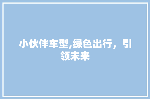 小伙伴车型,绿色出行，引领未来