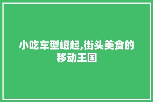 小吃车型崛起,街头美食的移动王国 新能源汽车