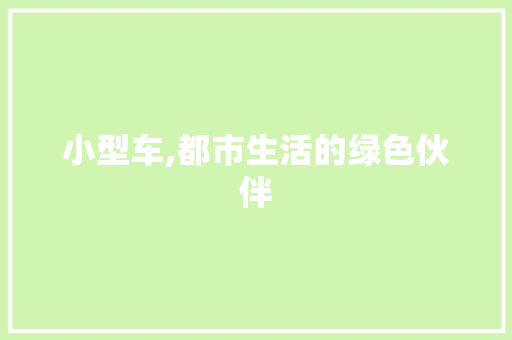 小型车,都市生活的绿色伙伴