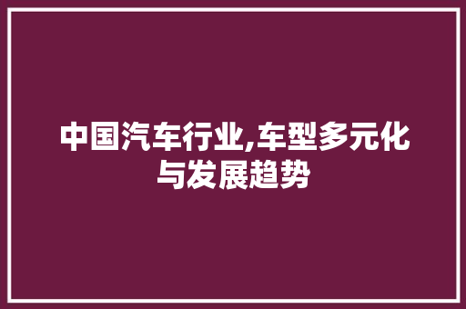 中国汽车行业,车型多元化与发展趋势